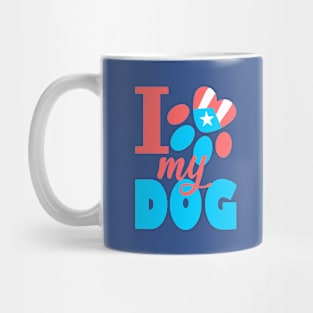 Puerto Rico I Love my Dog Flag Pet Paw Boricua Mug